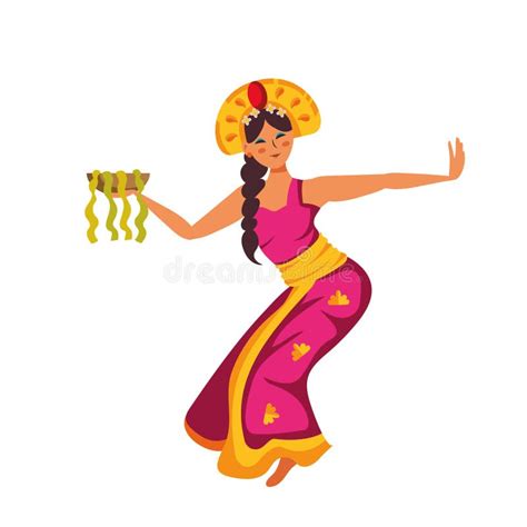 Tari kecak hindu woman stock illustration. Illustration of indonesian ...