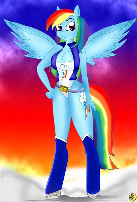 Safe Artist Odiz Character Rainbow Dash Species Anthro