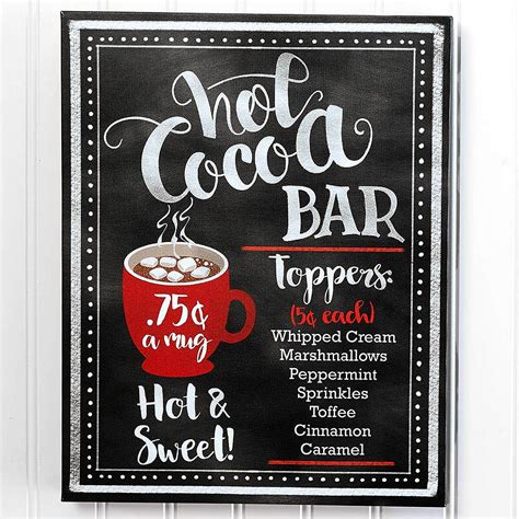 Hot Cocoa Bar Wall Signs - Black - Walmart.com