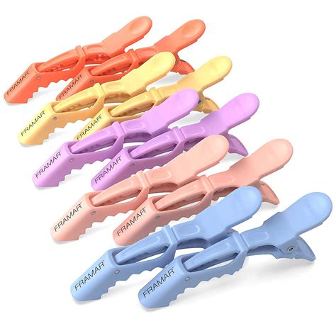 Amazon.com : FRAMAR Pastel Alligator Hair Clips 10 Pack – Professional ...