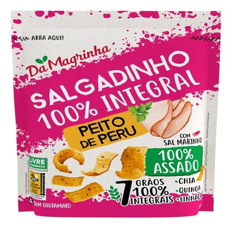 Salgadinho 100 Integral 30g Peito de Peru Da Magrinha Divina Fórmula