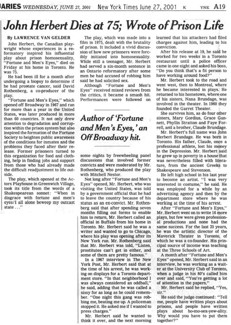 John Herbert Obituary New York Times