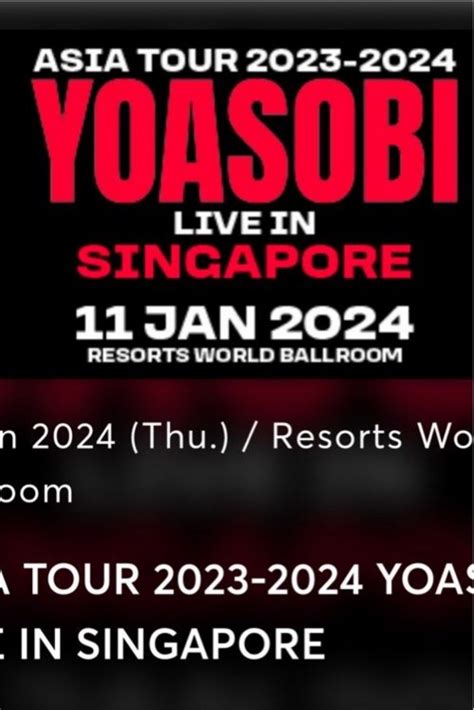 Yoasobi Singapore Cat Ticket Tickets Vouchers Event Tickets On