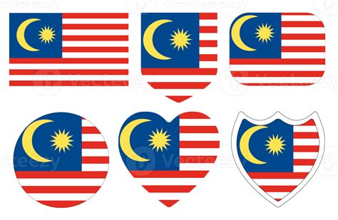 Malaysian Flag In Design Shape Set Flag Of Malaysia In Design Shape Set 25863222 Png