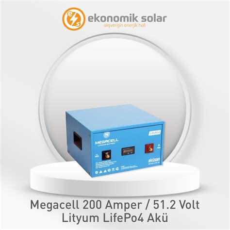 MegaCell Lityum LifePo4 200 Amper 51 2 Volt Ekonomik Solar