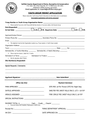 Fillable Online Permits And Forms Parks Fax Email Print Pdffiller