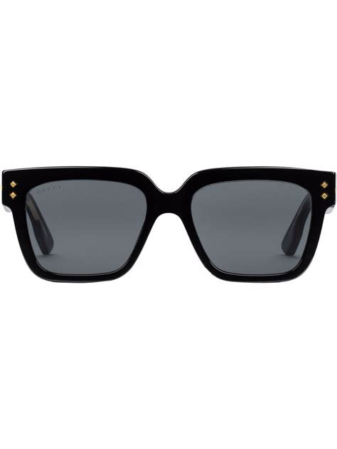 Gucci Eyewear Rectangular Frame Logo Sunglasses Farfetch