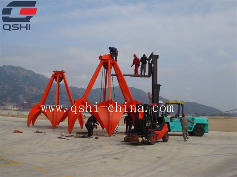 Qshi Mechanical Rope Orange Peel Grab For Rock China Four Ropes