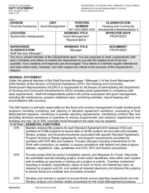 Fillable Online Sgm Duty Statement Fax Email Print Pdffiller