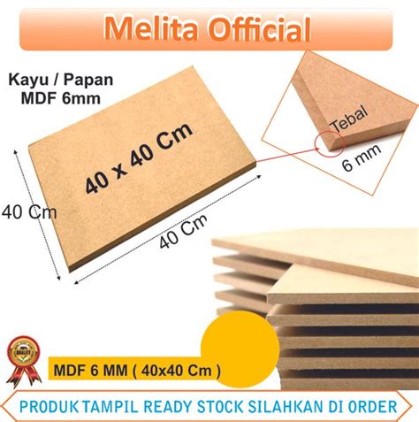 Jual Kayu Papan Mdf X Cm Tebal Mm Bahan Dekorasi Dan Kerajinan