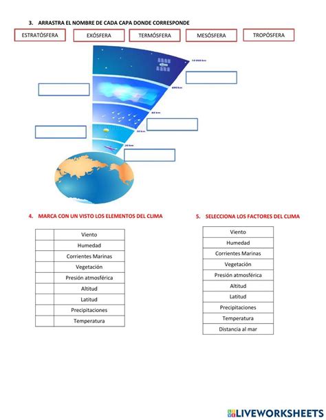 Atmósfera Online Worksheet For Séptimo Live Worksheets