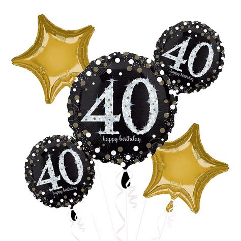 Sparkling Celebration 40th Birthday Balloon Bouquet 17pc Party City