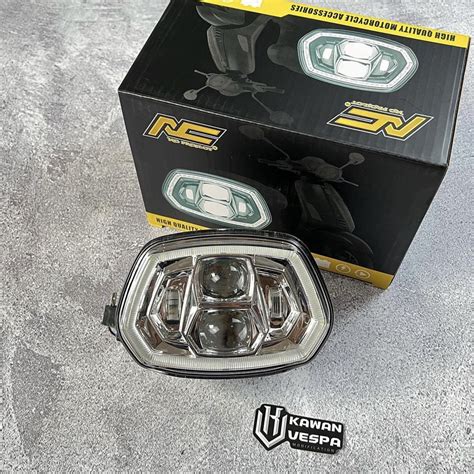 Jual Headlamp Daymaker Led With DRL NC Project Chrome For Vespa Sprint