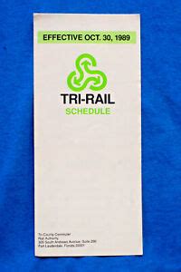 Tri-Rail Schedule - 10/30/89 - Fort Lauderdale, Florida | eBay