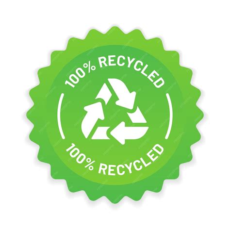 Premium Vector | 100 percent recycled label sustainable. eco renewable