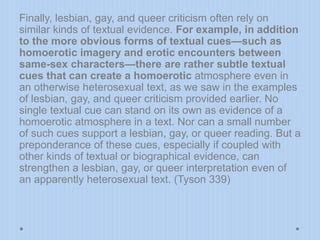 Lesbian And Gay Literature Pptx