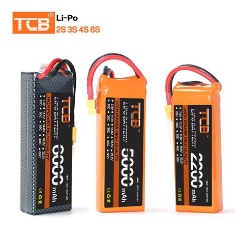 TCB Lipo Battery 2S 3S 4S 6S 50C 60C 1500 2200mah 2600mah 5000mah