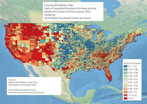 Housing Affordability Index 2020 By Maps On The Web