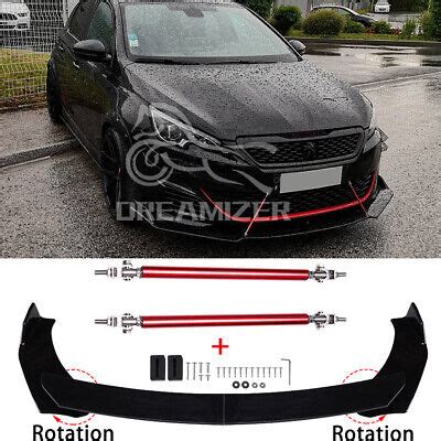 For Peugeot Gti Front Bumper Lip Splitter Spoiler Red