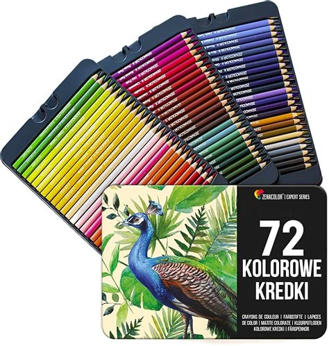 Zenacolor 72 kredek numerowane łatwe przechowywanie profesjonalny