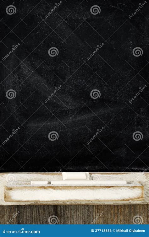 Blank Slate Blackboard And Chalk Stock Photo Image Of Objects Black