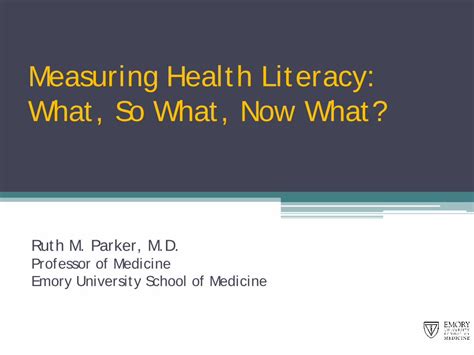 Pdf Measuring Health Literacy What So What Now What Media Files