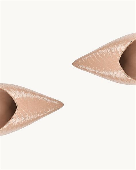 Uza Shoes Scarpin Salto M Dio Piton Nude Cole O Outono Inverno