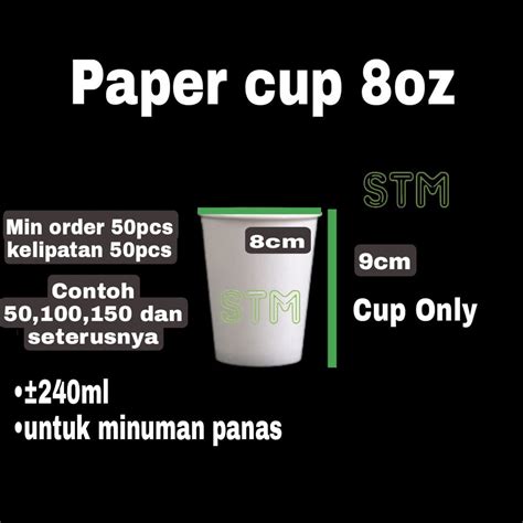 Jual Paper Cup Hot Ml Oz Gelas Kertas Oz Utk Minuman Panas Tutup Dengan Tutup Shopee