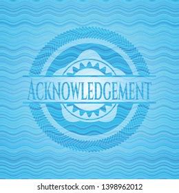 Acknowledgement Water Representation Style Emblem Vector Stock Vector