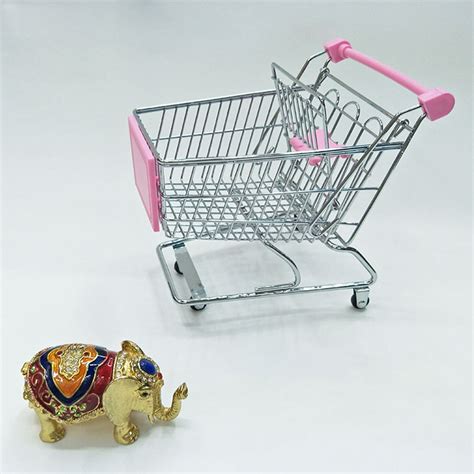 Mini Shopping Cart Toy Grocery Cart With Pivoting Front Wheels and ...