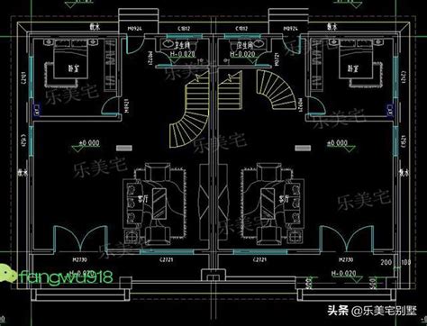 三层双拼联排别墅方案，设计简单，空间大。图纸头条鲁班设计图纸官网