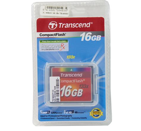 Карта памяти CompactFlash 16GB Transcend TS16GCF13