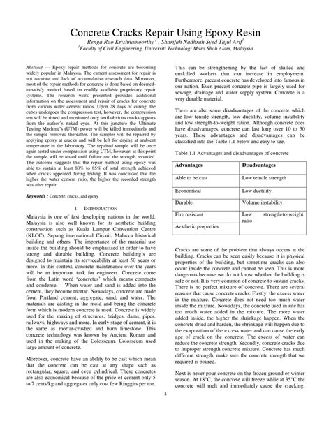 (PDF) CONCRETE CRACKS REPAIR USING EPOXY RESIN