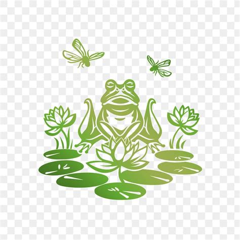 Premium Psd Frog And Lotus Flower In A Pond