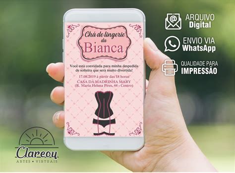 CONVITE CHÁ DE LINGERIE ARTE VIRTUAL Elo7 Produtos Especiais