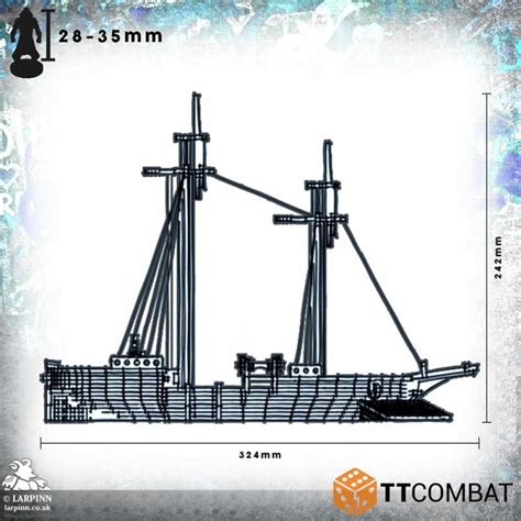 Tabletop Scenics Rashaar Schooner Mdf Terrain Rpg Scenery Boat