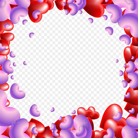 Red Heart Frame Vector Hd Png Images Frame Of Red And Purple Hearts