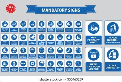 Mandatory Signs Construction Health Safety Sign Stock Vector (Royalty ...