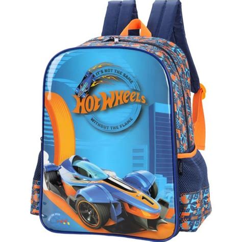 Mochila Costas Hot Wheels Azul Luxcel Is Hw Az Na Papelaria Art Nova