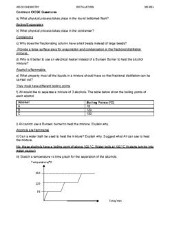 Simple And Fractional Distillation Notes Igcse By Miss Beljit