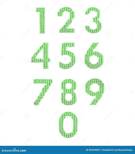 Numerals Alphabet Color Green Stock Image Image Of Knitwear Sign