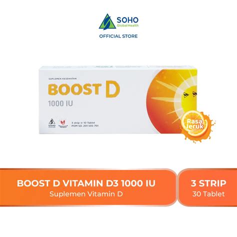 Jual Boost D 1000 IU Suplemen Vitamin D 3 Strip Rasa Jeruk 10 Tablet