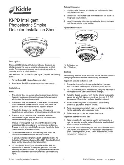 3102465 En R003 Ki Pd Intelligent Photoelectric Smoke Detector