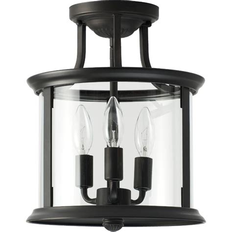 Bel Air 3 Light Oil Rubbed Bronze Semi Flush Fixture With Clear Glass Walmart Canada