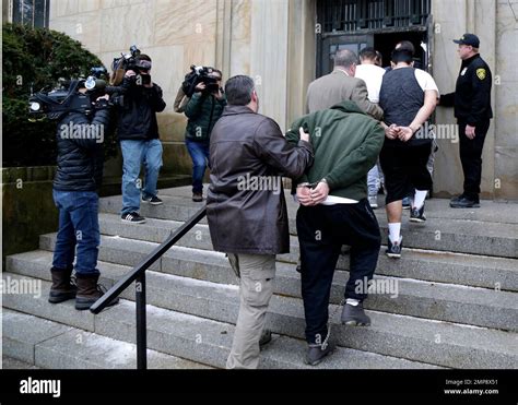 Suspected Members Of The Ms 13 Gang Are Escorted To Their Arraignment