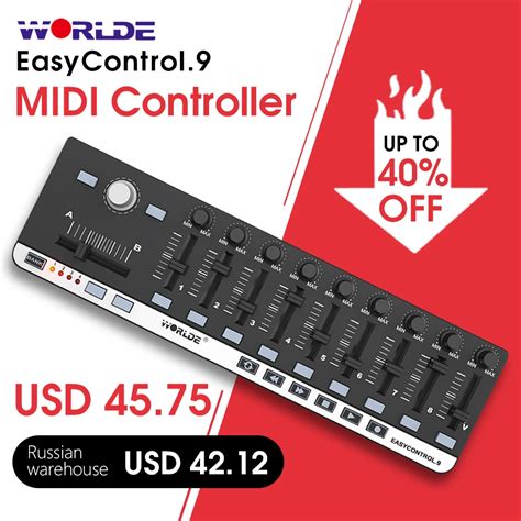 Worlde Easycontrol.9 Portable Mini Usb 9 Slim-line Control Midi ...