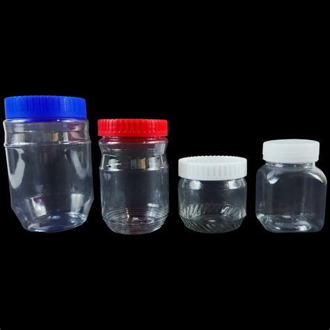 COD DVX Plastic Bottle Clear Jar with Ribbed Line Lid Containers All ...