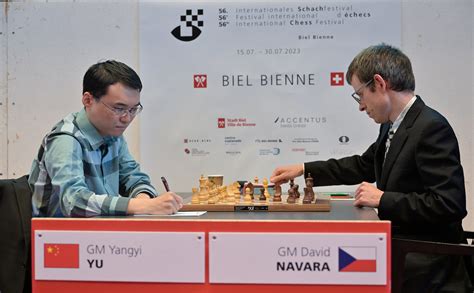 Gm Yangyi Yu On The Left Vs Gm David Navara Gmt Biel