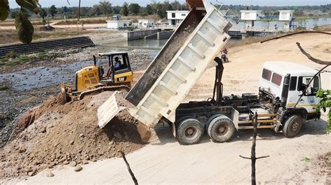 New Bulldozer Caterpillar D K And Hyundai Dump Trucks Working New