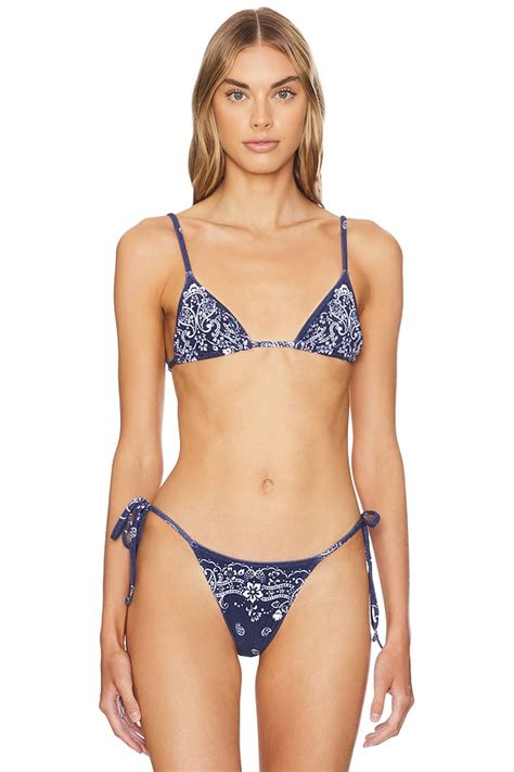 Tropic Of C Equator Bikini Top In Navy Bandana REVOLVE